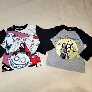 Lot of 2 Kids Nightmare Before Christmas long sleeve shirts